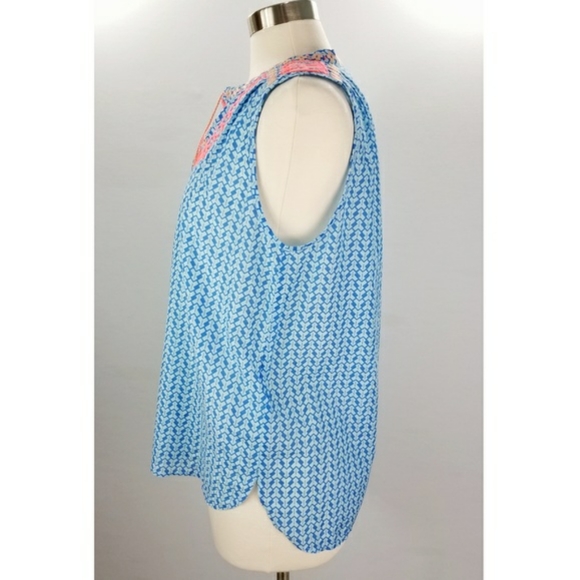 J. Crew Arrow Print Embroidered Tassel Top - Picture 5 of 7